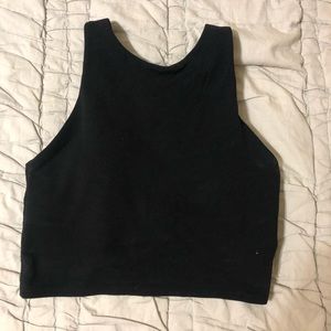 Athleta black workout crop top with pads size xxs